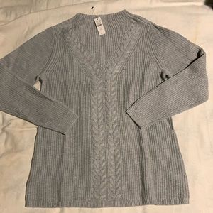 NWT Talbots funnel neck cable knit sweater size M